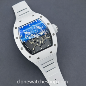 Richard Mille Super Clone Watches 1:1 RM 055 Ceramics Tourbillon White Strap