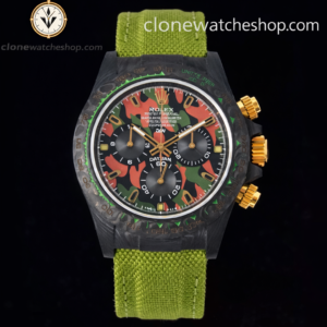 Modified Super Clone Watches 1:1 DiW Rolex Daytona NTPT Carbon “MILITARY GREEN UNIQUE 1″