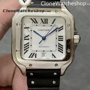Cartier Super Clone Watches 1:1 Santos Series White Dial 39.8MM WSSA0018 Rubber Strap