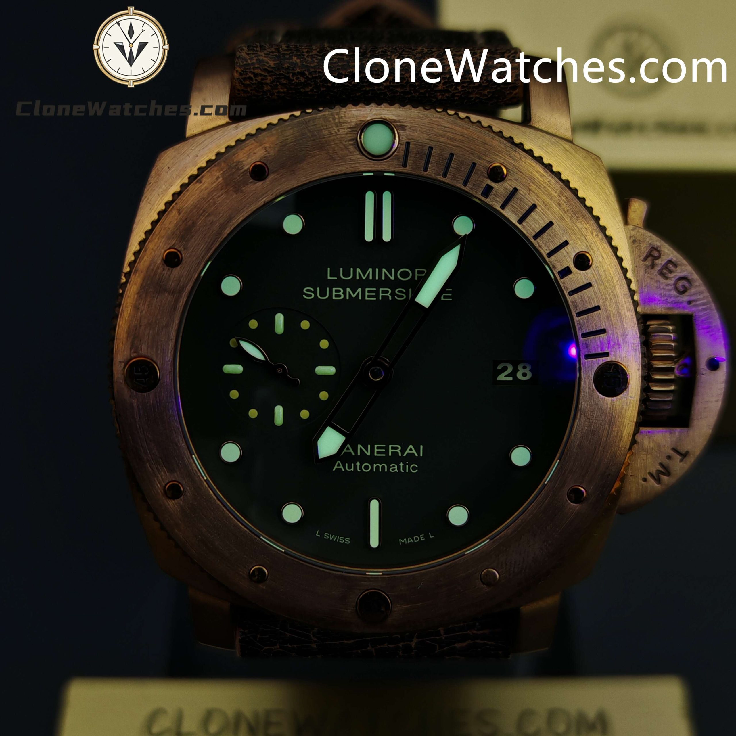 Panerai Super Clone Watches 1:1 Submersible 1950 3 Days Automatic Bronzo PAM00382 - Image 4