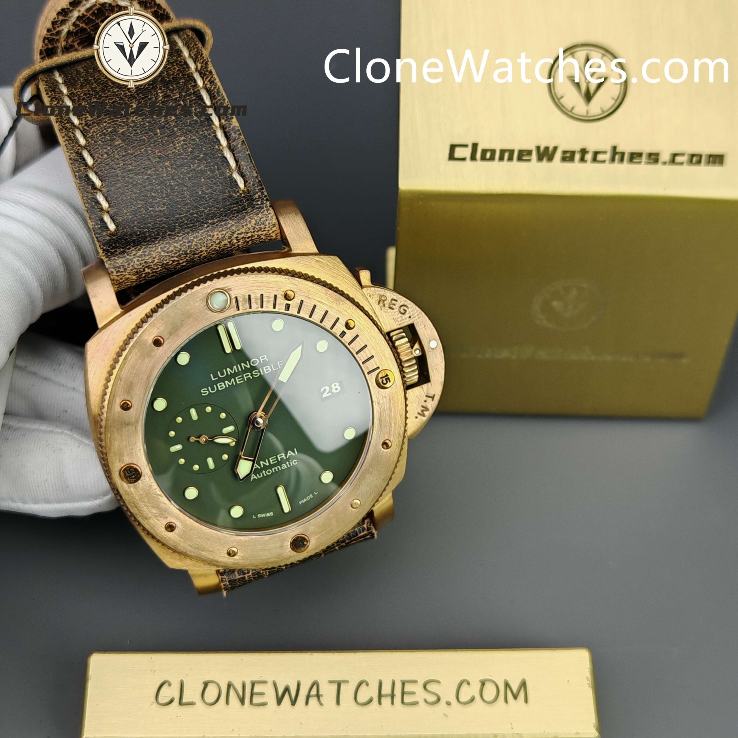 Panerai Super Clone Watches 1:1 Submersible 1950 3 Days Automatic Bronzo PAM00382 - Image 7