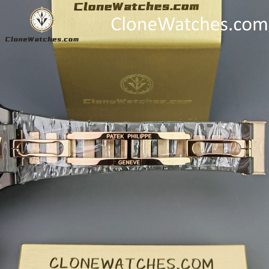 Modified Super Clone Watches 1:1 DiW Patek Philippe Nautilus 5711/1A “ROSE GOLD BLACK GRAIL" - Image 15