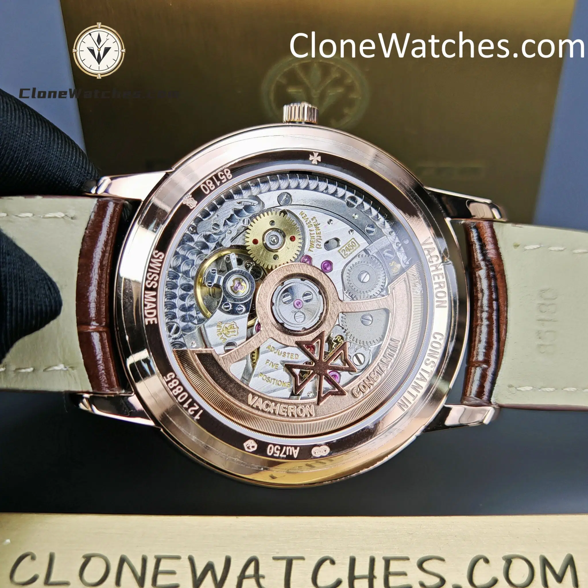 Vacheron Constantin Super Clone Watches 1:1 Patrimony Rose Gold 85180/000R-9166 Black Dial - Image 7