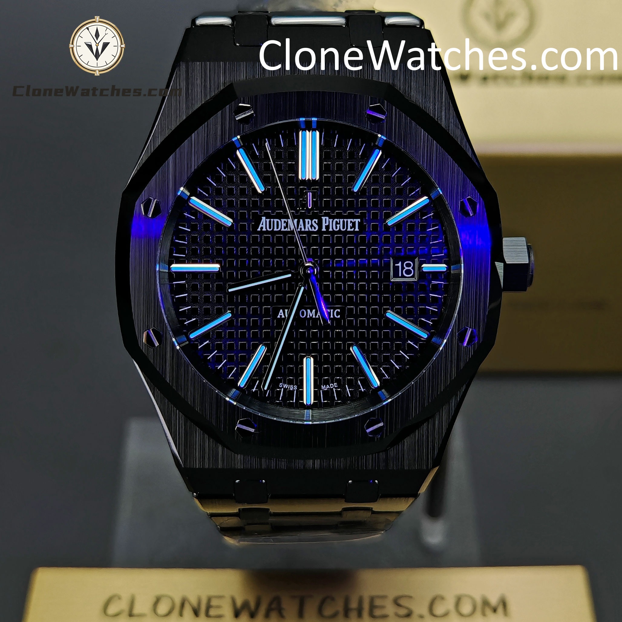 Audemars Piguet Super Clone Watches 1:1 Royal Oak 15400 Black Ceramic Black Dial - Image 5