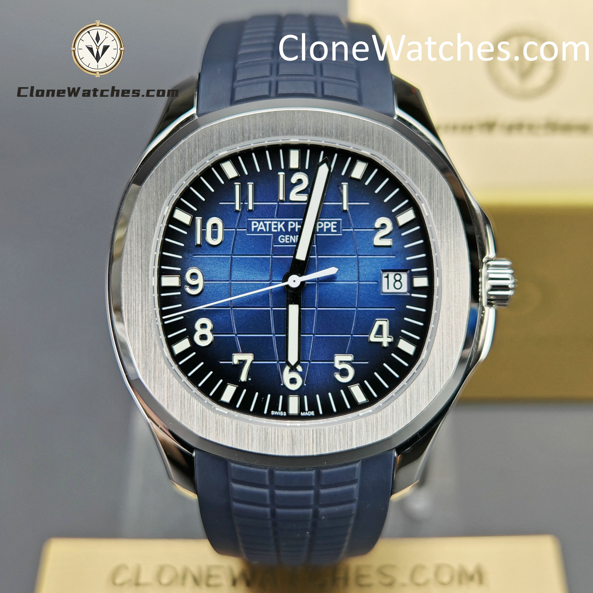Patek Philippe Super Clone Watches 1:1 Aquanaut 5168G-001 Jumbo Blue 42 mm - Image 4