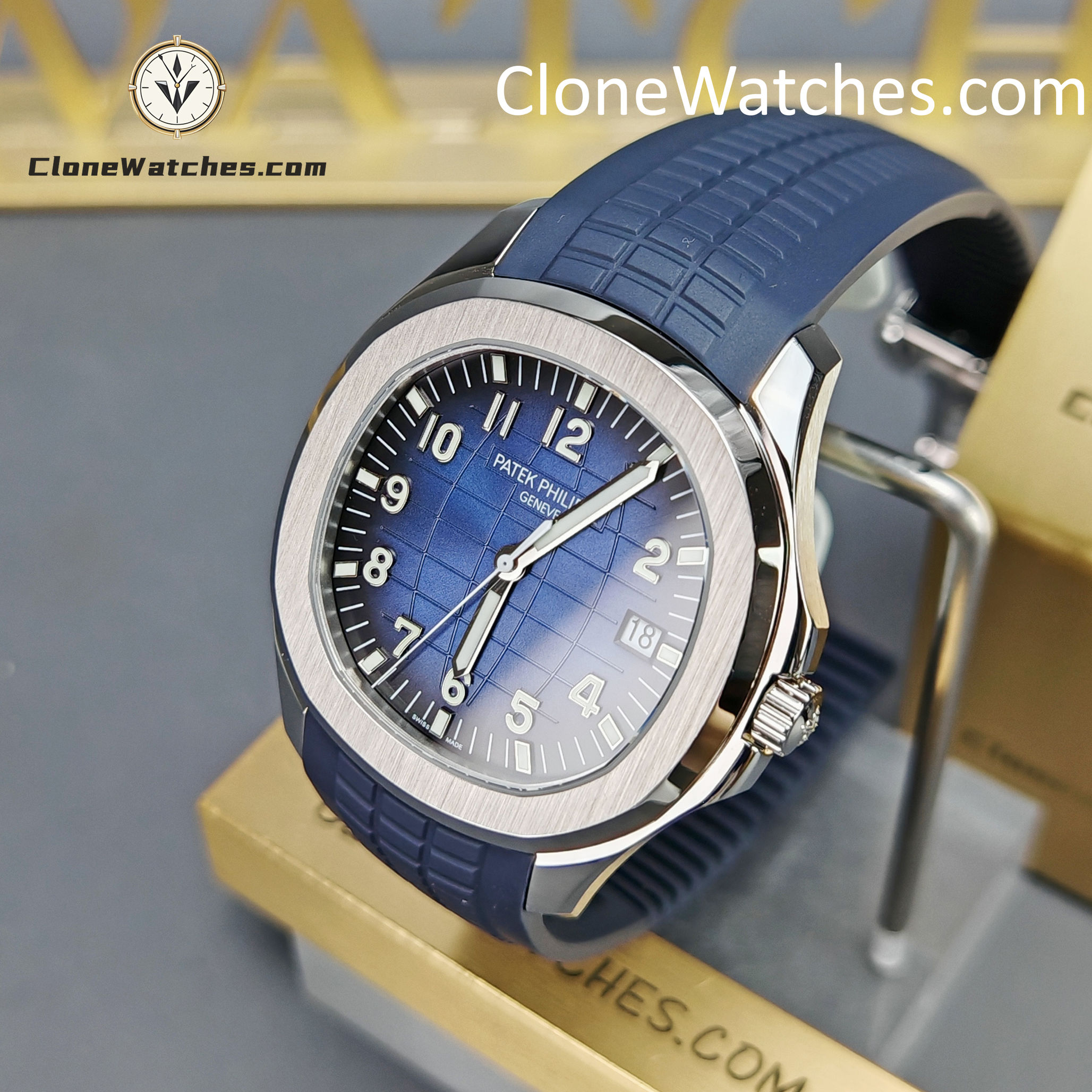 Patek Philippe Super Clone Watches 1:1 Aquanaut 5168G-001 Jumbo Blue 42 mm - Image 18