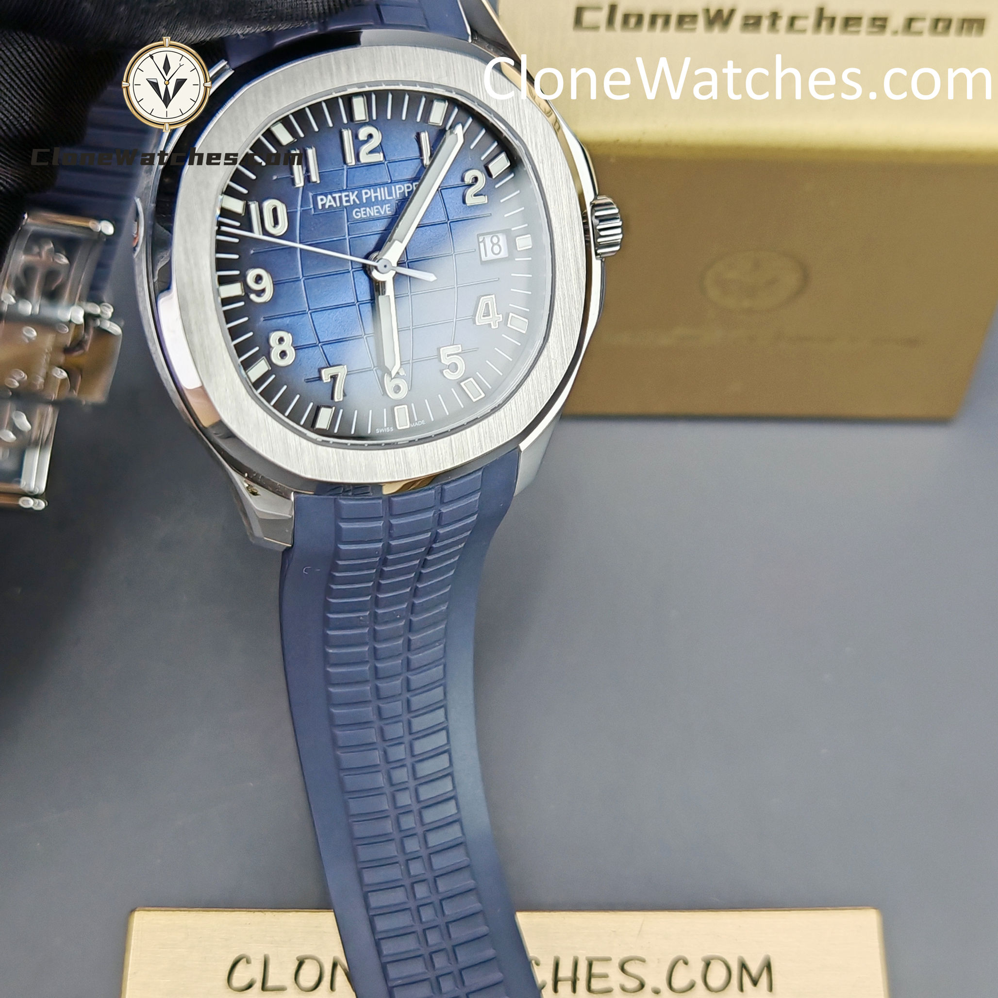 Patek Philippe Super Clone Watches 1:1 Aquanaut 5168G-001 Jumbo Blue 42 mm - Image 20