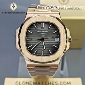 Patek Philippe Super Clone Watches 1:1 Nautilus 5711 Grey Dial 18K Rose Gold