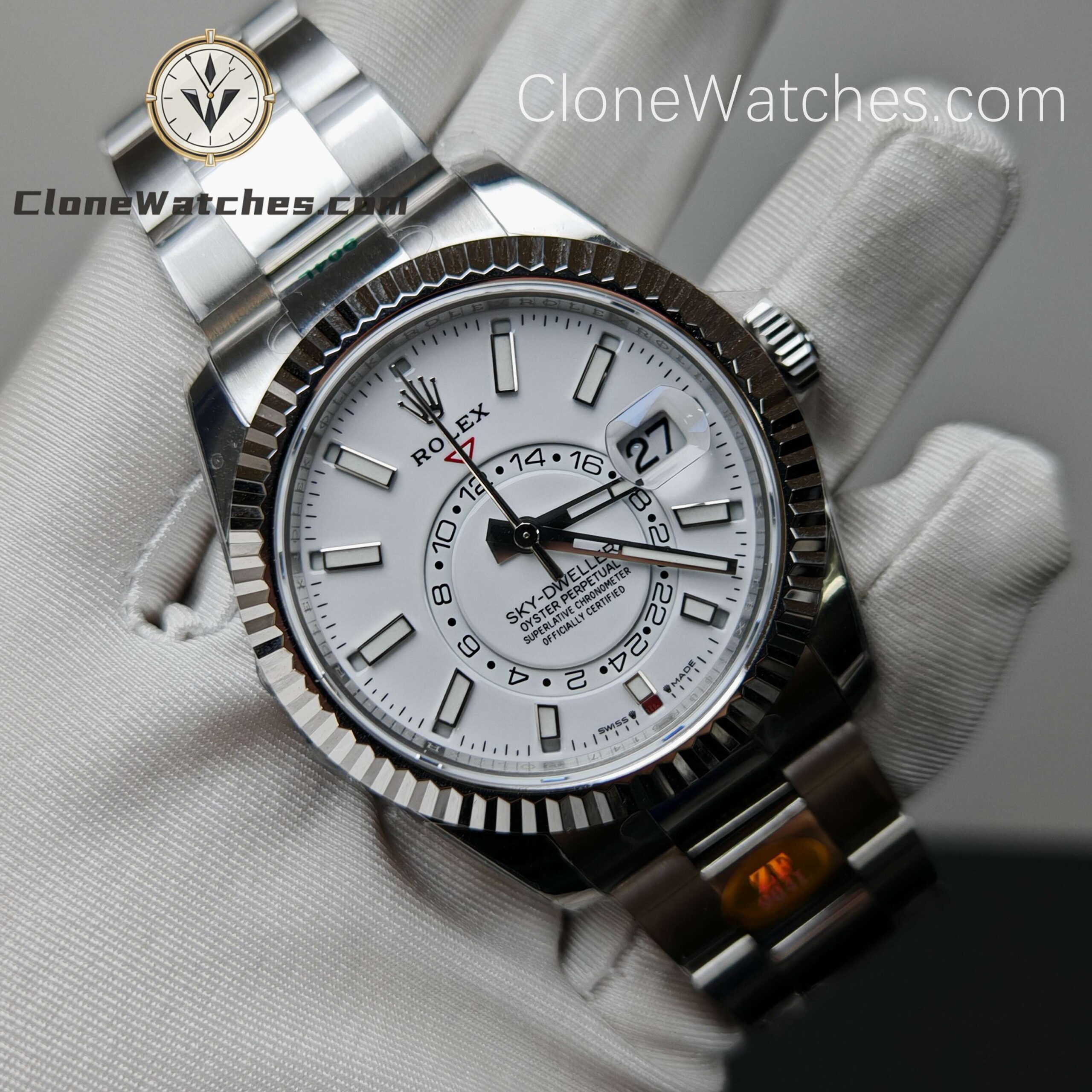 Rolex Super Clone Watches 1:1 Sky Dweller White Dial Oyster M336934 9002 Movement - Image 5