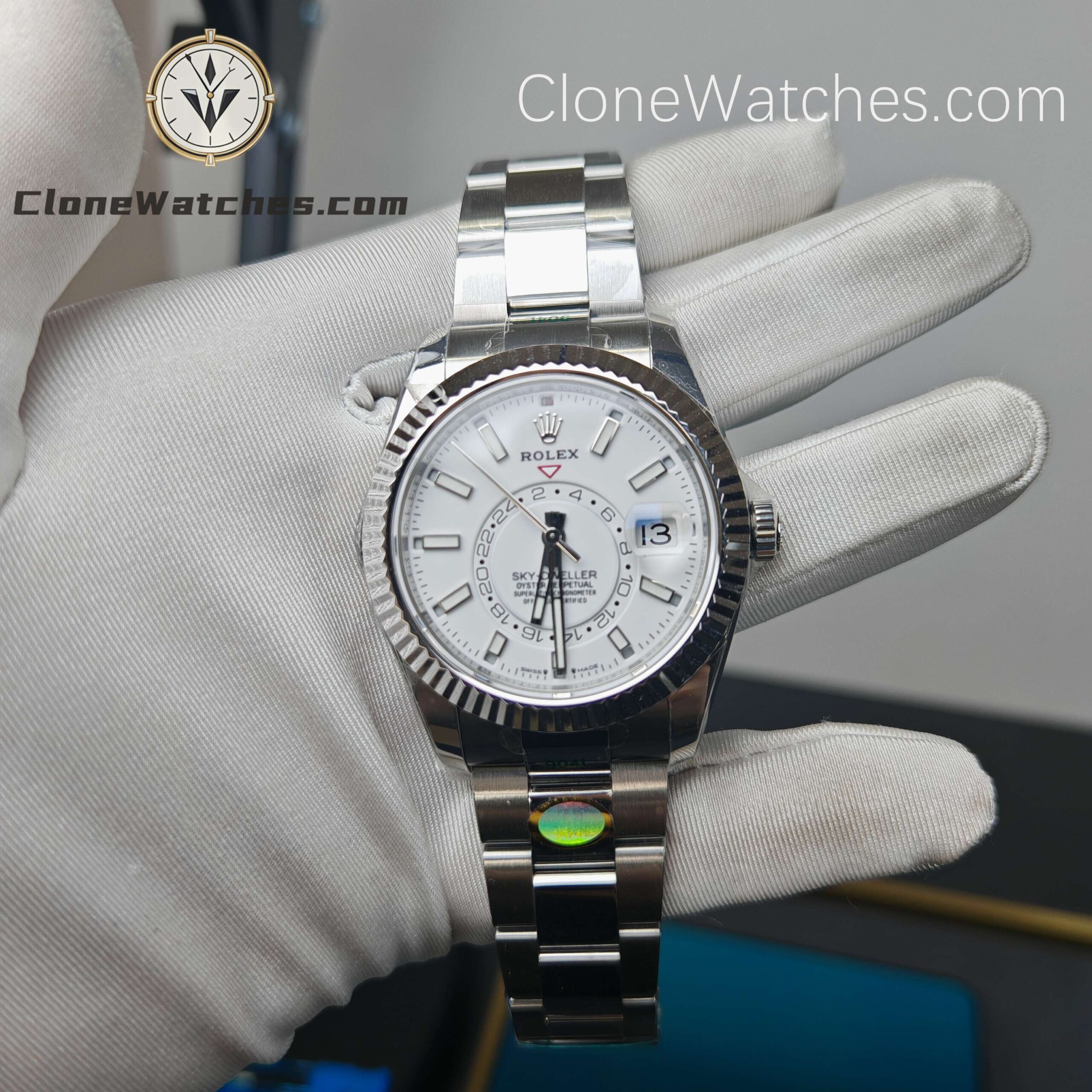 Rolex Super Clone Watches 1:1 Sky Dweller White Dial Oyster M336934 9002 Movement - Image 6