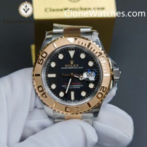 Rolex Super Clone Watches 1:1 Yacht Master Rose Gold Black Dial M126621-0002 3235 Movement