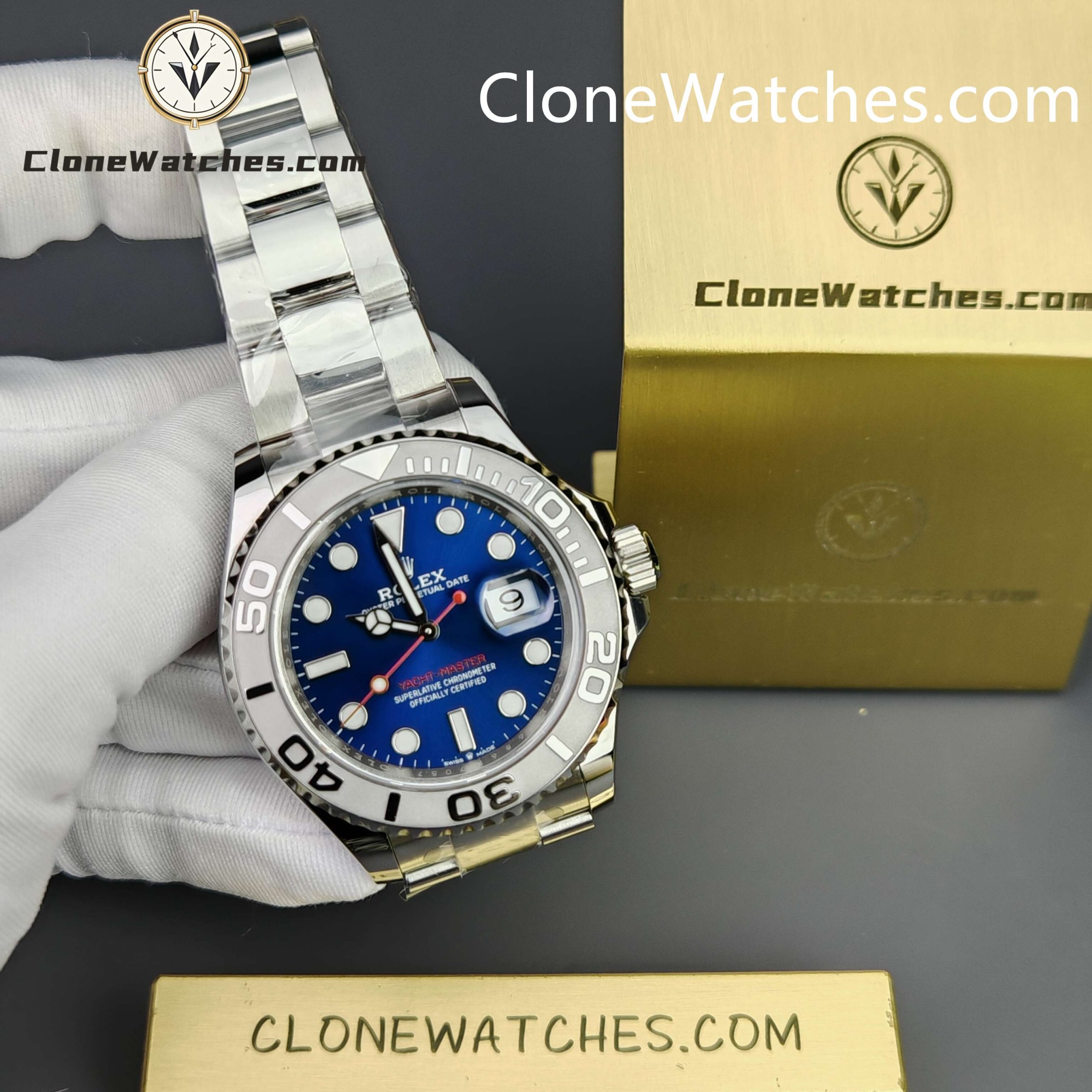 Rolex Super Clone Watches 1:1 Yacht Master Blue Dial M126622-0002 3235 Movement - Image 5