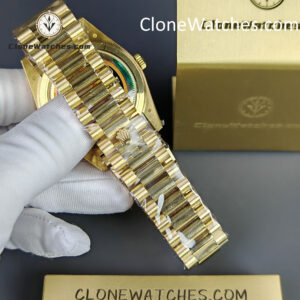Rolex Super Clone Watches 1:1 Day Date 18K Gold Green Dial 40mm m228238-0069 3255 Movement