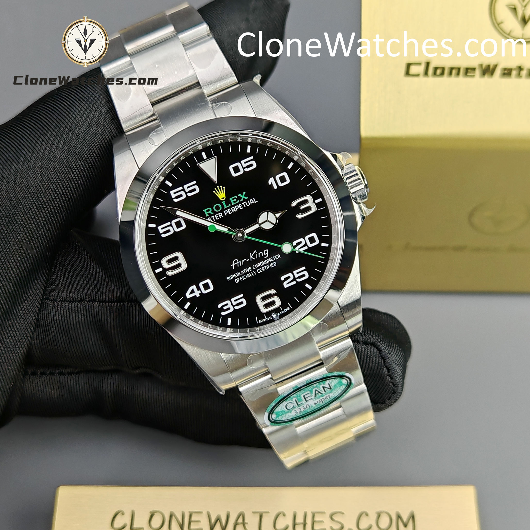 Rolex Super Clone Watches 1:1 Air king Black Dial M126900-0001 3230 Movement - Image 4