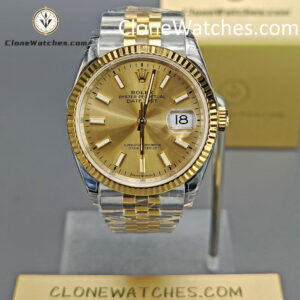 Rolex Super Clone Watches 1:1 DateJust Gold Dial m126233-0015 Jubilee 36MM 3235 Movement