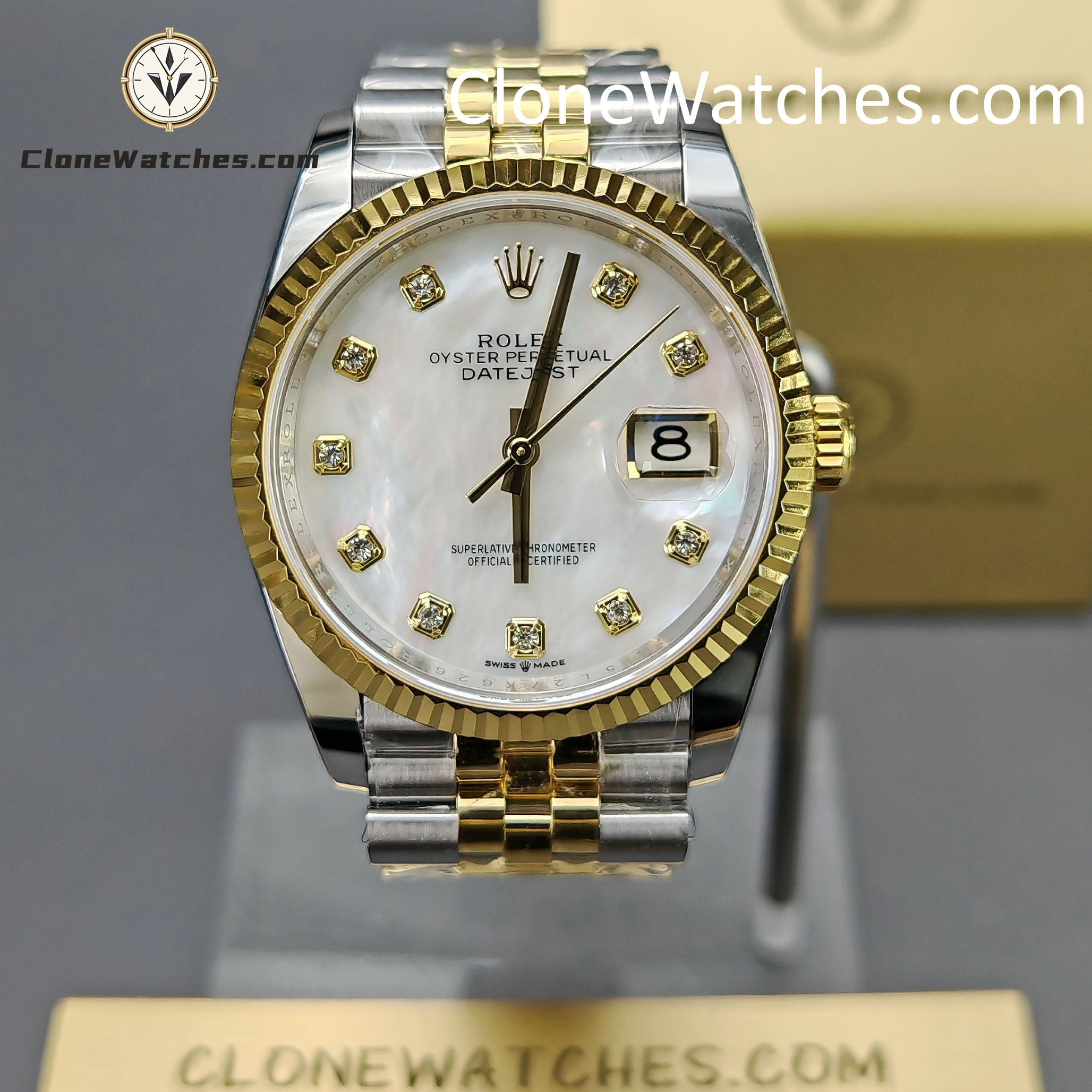 Rolex Super Clone Watch 1:1 DateJust m126233-0023 Mother-of-pearl Dial Jubilee 36MM 3235 Movement
