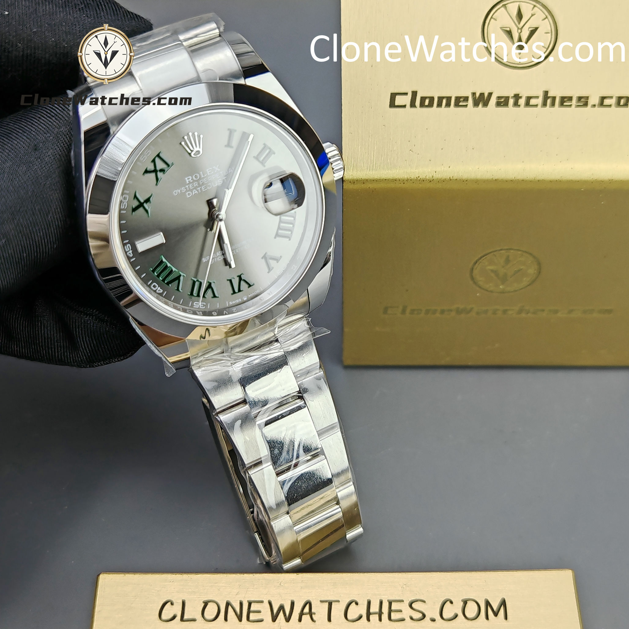 Rolex Super Clone Watches 1:1 DateJust Grey Roman Dial M126300 – 0013 Oyster 41MM 3235 Movement - Image 4