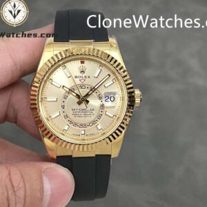 This super perfect Rolex Super Clone Watches is fully functional with 18k white gold plated on a 904L stainless steel case, solid case back with Rolex markings and engravings, white dial with center subdial for world time function.