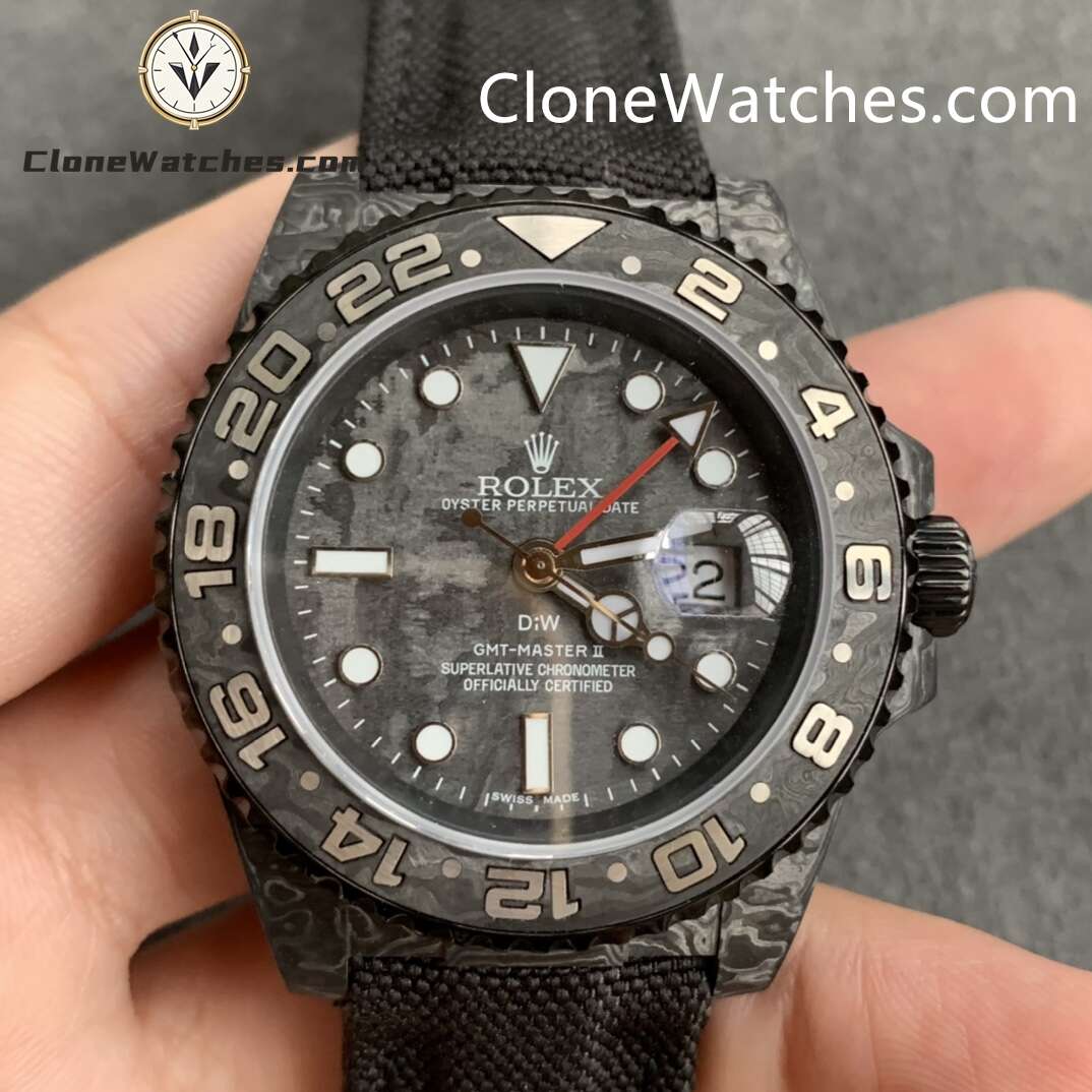 Modified Super Clone Watches 1:1 DIW Rolex GMT Master II NTPT Carbon “ALL BLACK” 3285 Movement